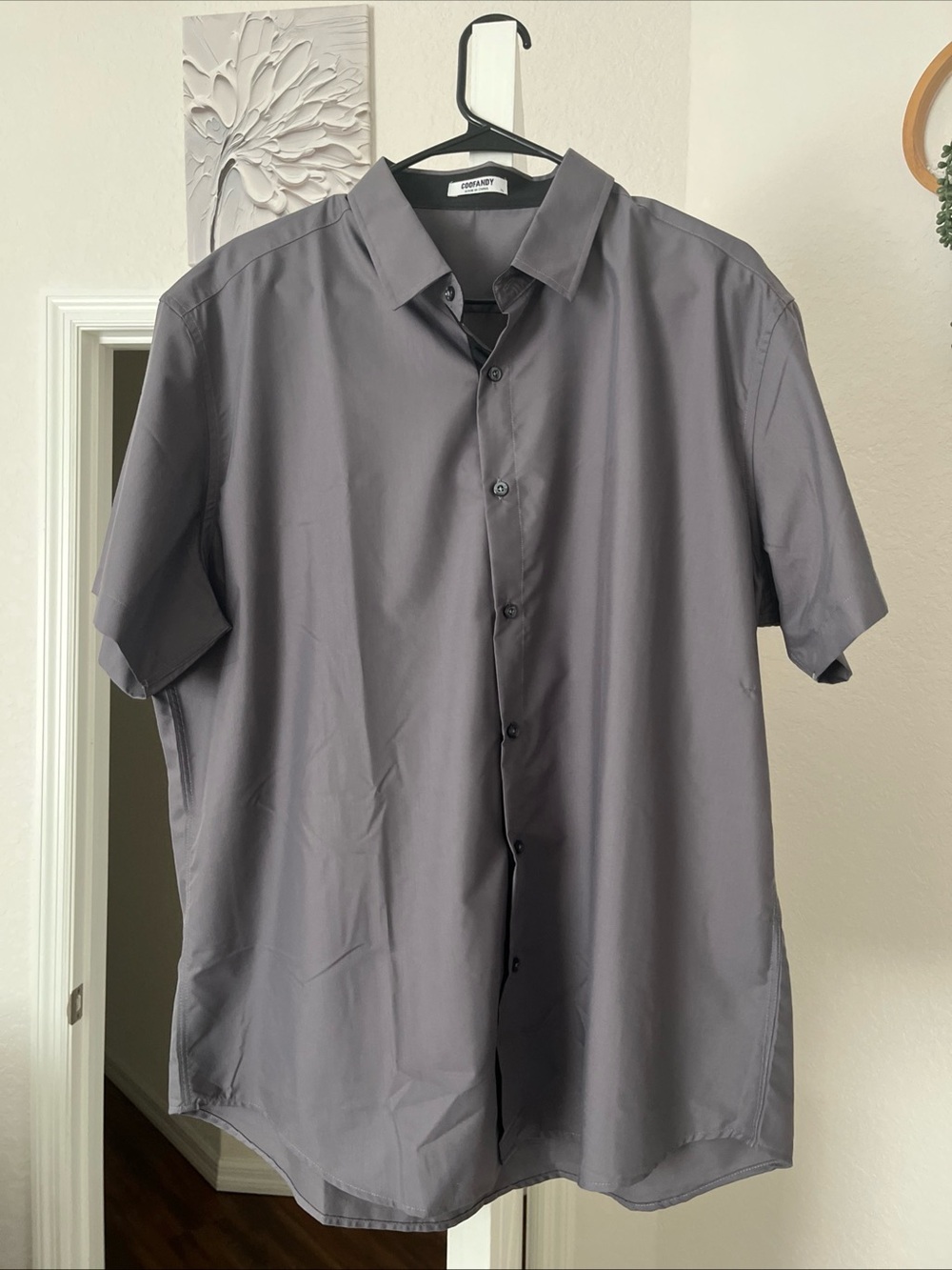 Men's Short Sleeve Button-Down Shirt - Gray